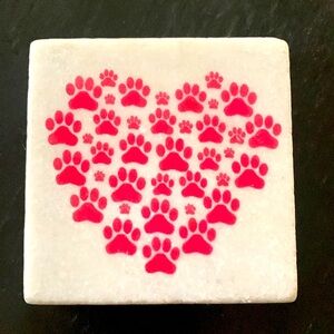 Multi Paws Valentine Coaster